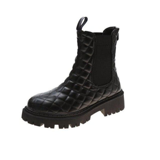 Dam Stövlar Hög Axel Eco Leather Elastiska Insatser för Komfort-1