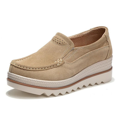 Dam Sneakers Sportiga Plattform Läder 1