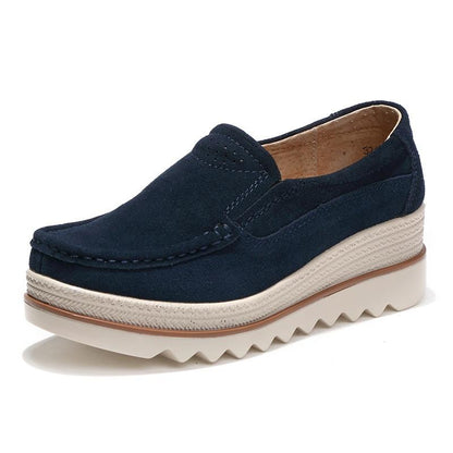 Dam Sneakers Sportiga Plattform Läder 3