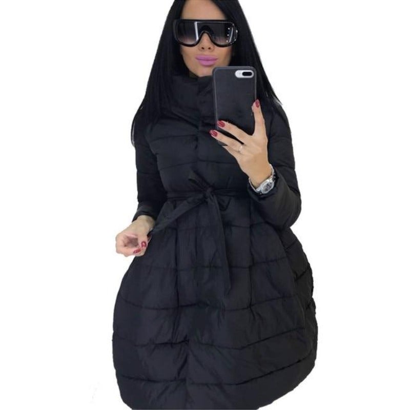 Damjacka A-format med Midjebälte i Bomull och Polyester-4