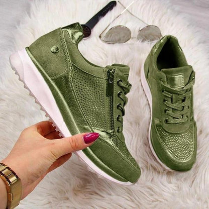 Kvinnors Komfortgymnastikskor med Ortopediskt Stöd i Syntetmaterial – Lätta och Stilrena Sneakers för Vardag och Fritid 3
