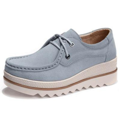 Dam Sneakers Sportiga Plattform Läder 13