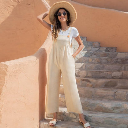 Dam Jumpsuit Justerbara Spaghettiband Bomull Polyester Elegant Design-2