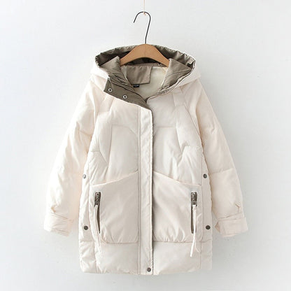 Variant image for Dam Lång Vinterjacka Quiltad Bomull Polyester med Rymlig Huva-5