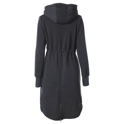 Dam Kappa Sportig Asymmetrisk Bomull och Polyester med Huva-2