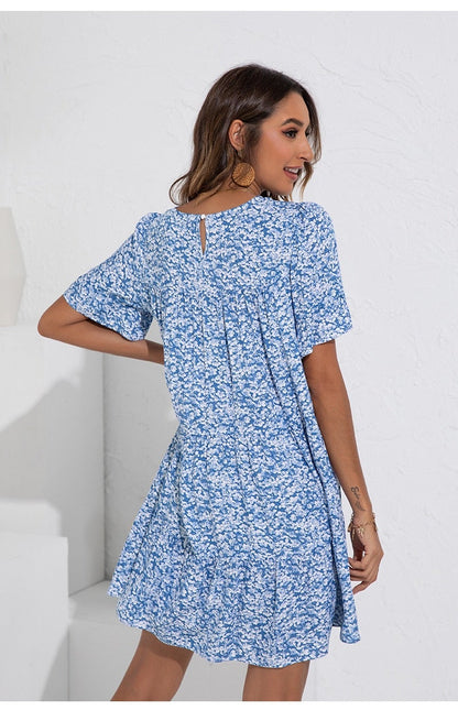 Dam Blomklänning Avslappnad Bomull Polyester-4