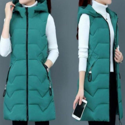 Dam Vinterväst Quiltad Bomull och Polyester-3
