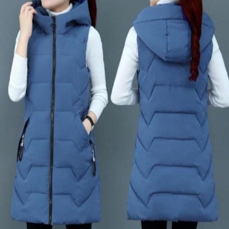 Dam Vinterväst Quiltad Bomull och Polyester-5