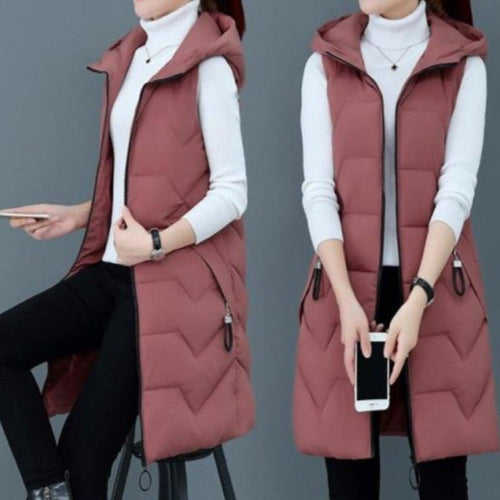 Dam Vinterväst Quiltad Bomull och Polyester-1