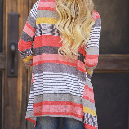 Dam Cardigan Färgglad Jersey Mjuk och Stretchig-4