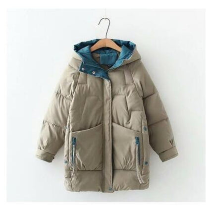 Variant image for Dam Lång Vinterjacka Quiltad Bomull Polyester med Rymlig Huva-14