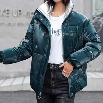 Variant image for Damjacka Kort Quiltad Bomull Polyester med Hög Krage och Sidfickor-18