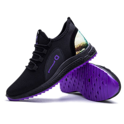 Dam Sneakers Andningsbar Mesh Sportig Design Lätt och Flexibel-2