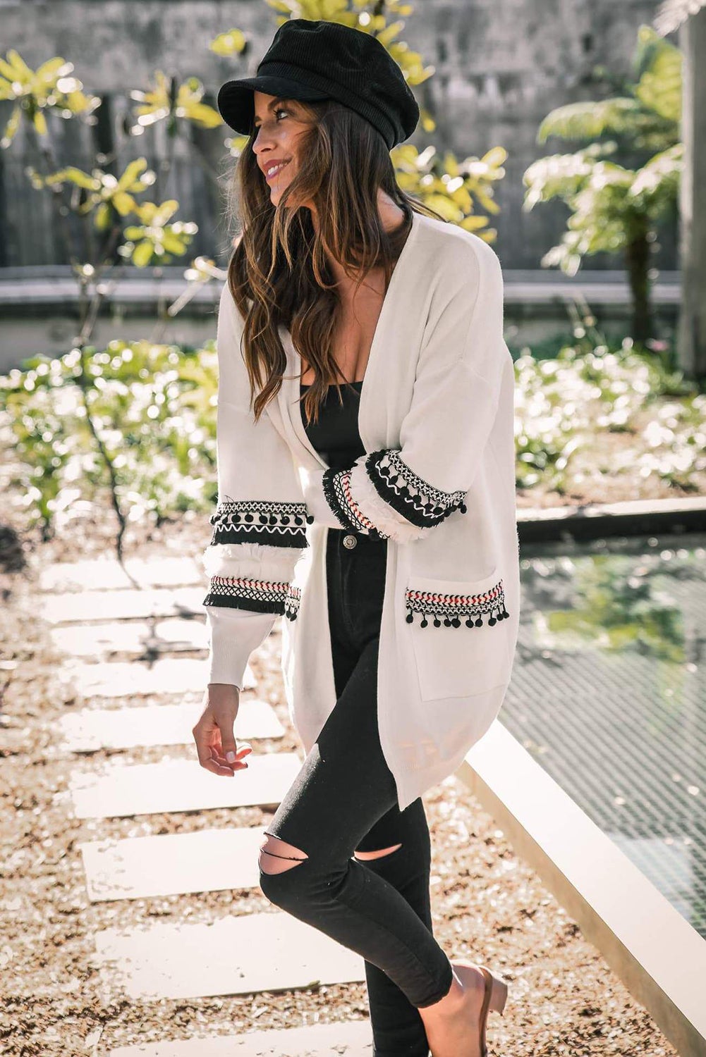 Damjacka Stickad Mysig Design i Bomull och Polyester-6