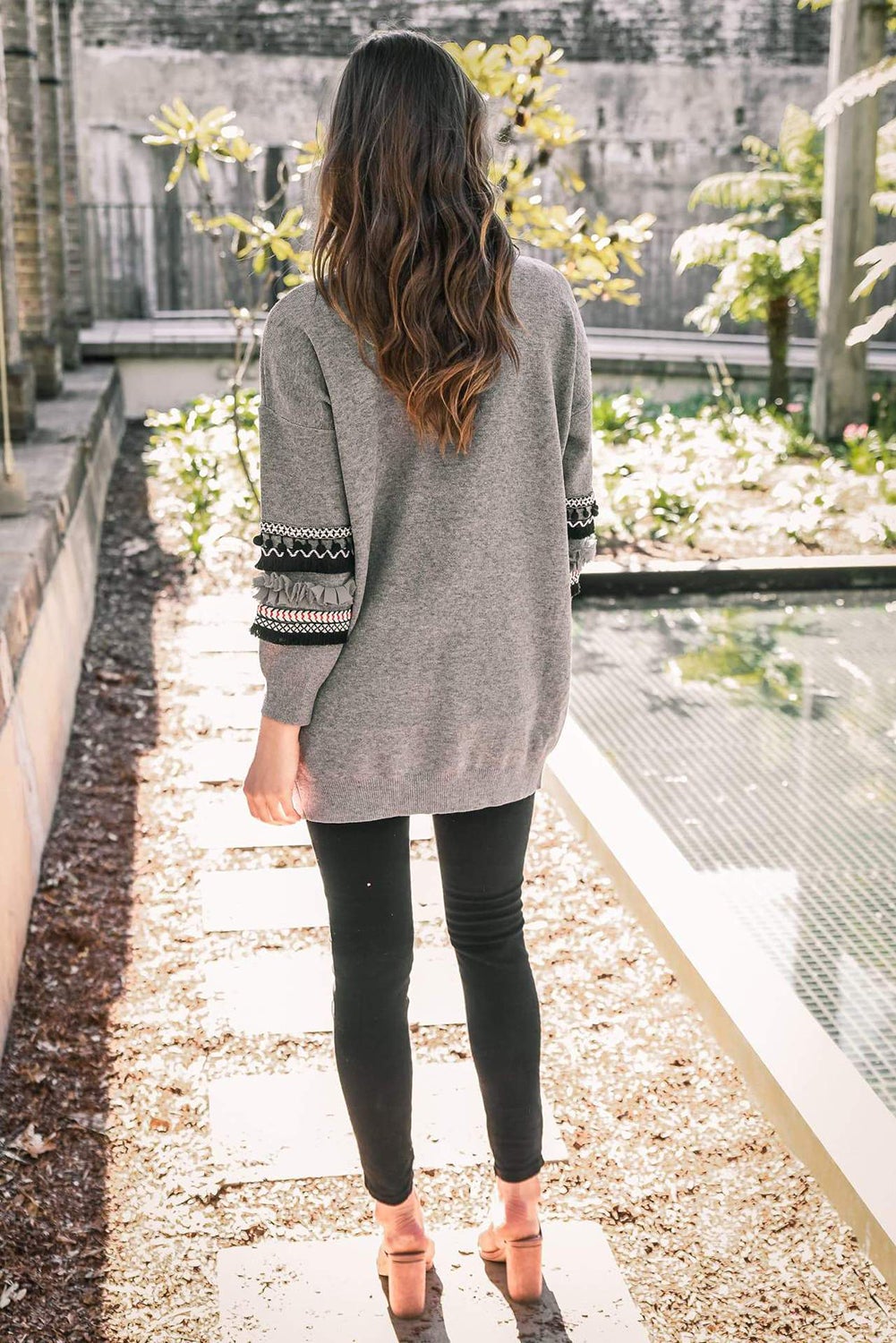 Damjacka Stickad Mysig Design i Bomull och Polyester-4