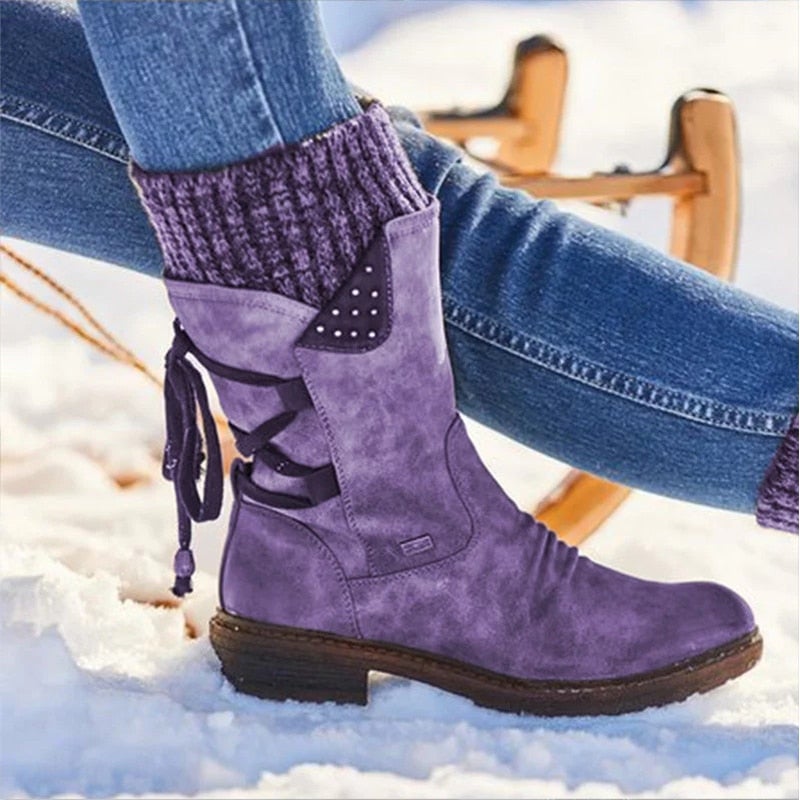 Variant image for Dam Snöskor Modern Design Eco Leather Med Blixtlås och Mysig Inredning-28