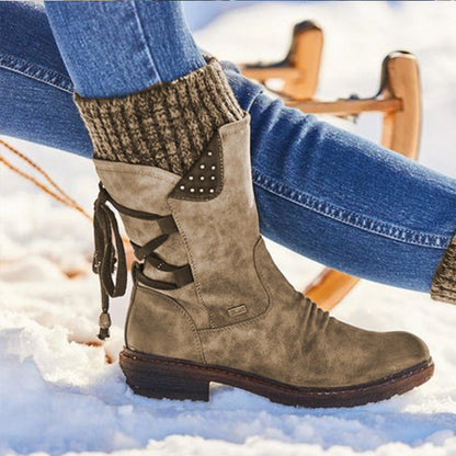 Variant image for Dam Snöskor Modern Design Eco Leather Med Blixtlås och Mysig Inredning-10