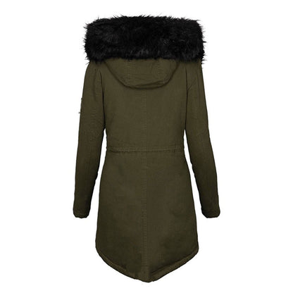 Vinterjacka Dam Parkas med Syntetisk Päls och Elegant Midja-5