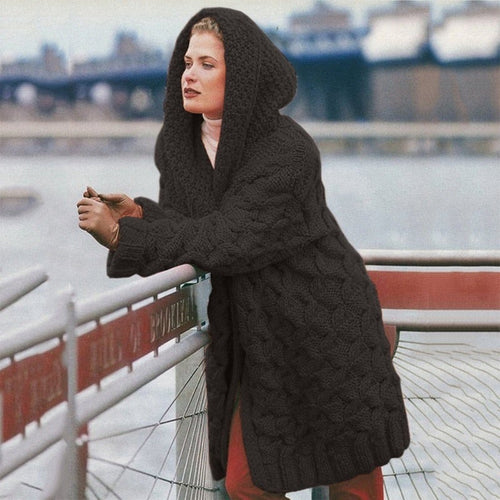 Lång Kofta Dam Överdimensionerad Bomull Polyester-1