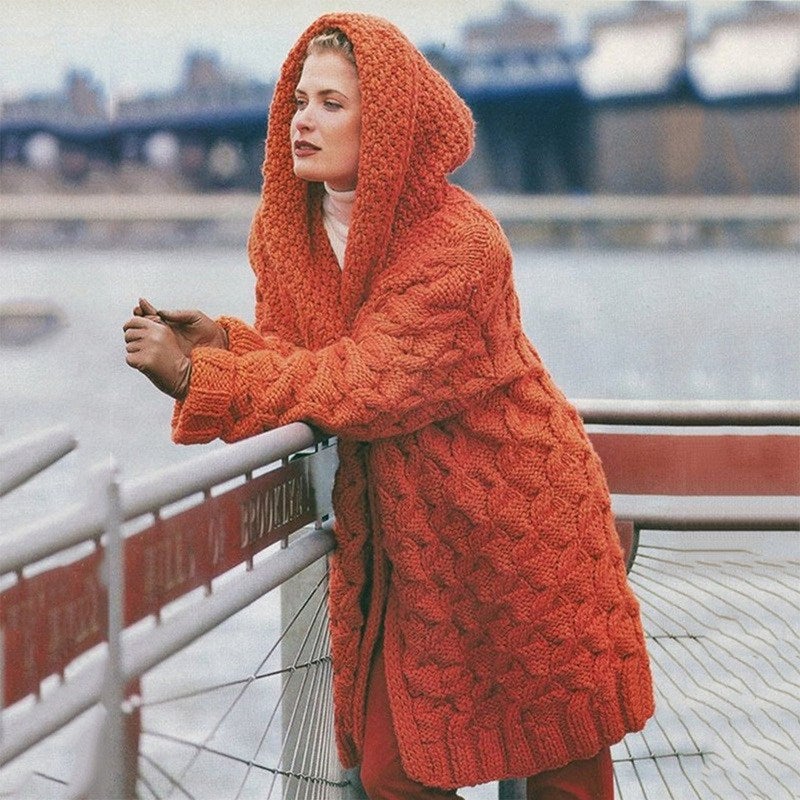 Variant image for Lång Kofta Dam Överdimensionerad Bomull Polyester-13