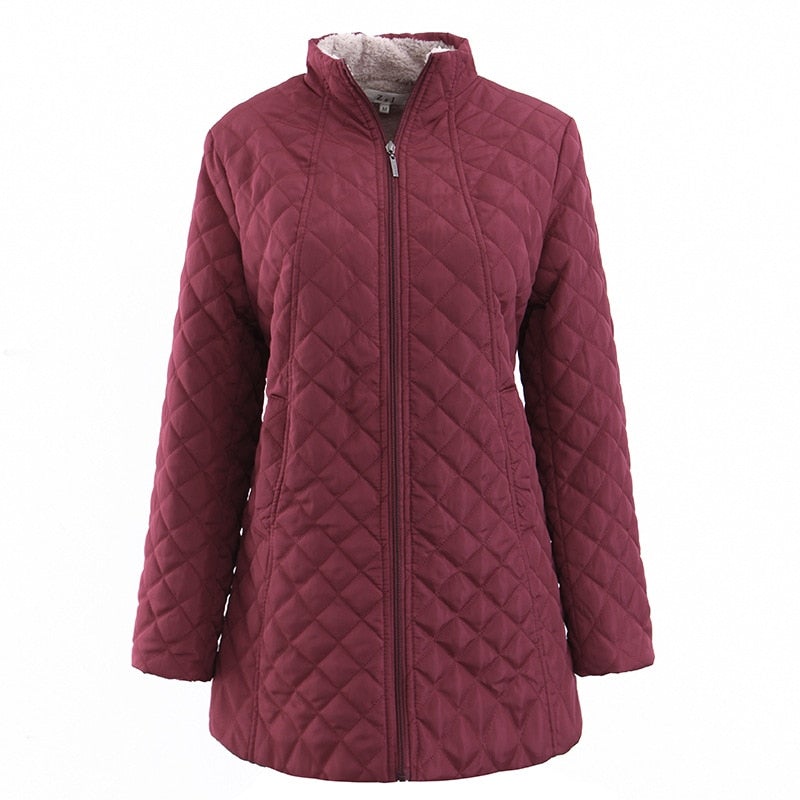 Damjacka Modern Design i Bomull och Polyester för Hösten-1
