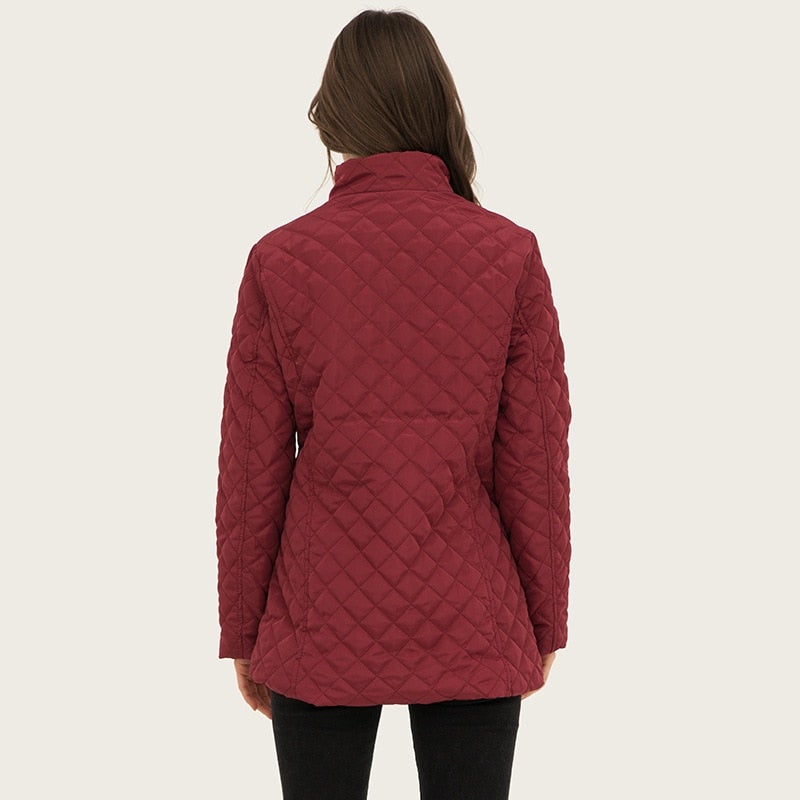 Damjacka Modern Design i Bomull och Polyester för Hösten-5