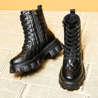 Dam Stövlar Platåstiefelett Ekologiskt Läder-3