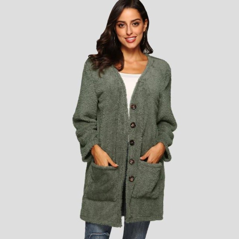 Dam Stickad Väst Mjuk Ull för Allsidig Stil-6