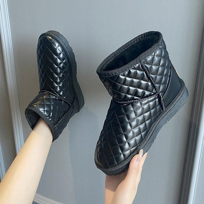 Kvinnors Snöstövlar Eco Leather Metallfinish Väderresistent-3