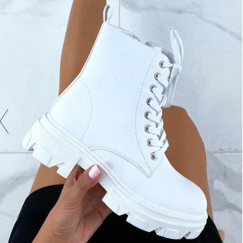 Variant image for Dam Stövlar Spets-up Eco Leather med Snörning och Sido-Drogkedja-15