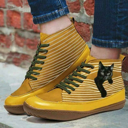 Damstövlar Kattdesign Snörning Gummi Komfort-2