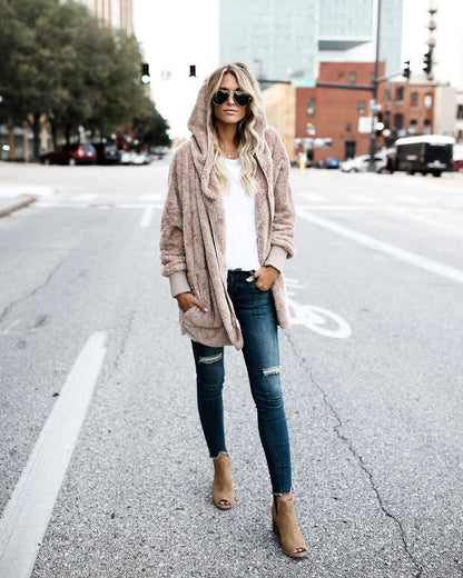 Lång Kofta Dam Mjuk Bomull Höftlång Loose Fit-6