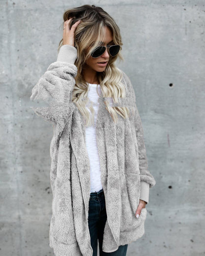 Variant image for Lång Kofta Dam Mjuk Bomull Höftlång Loose Fit-21