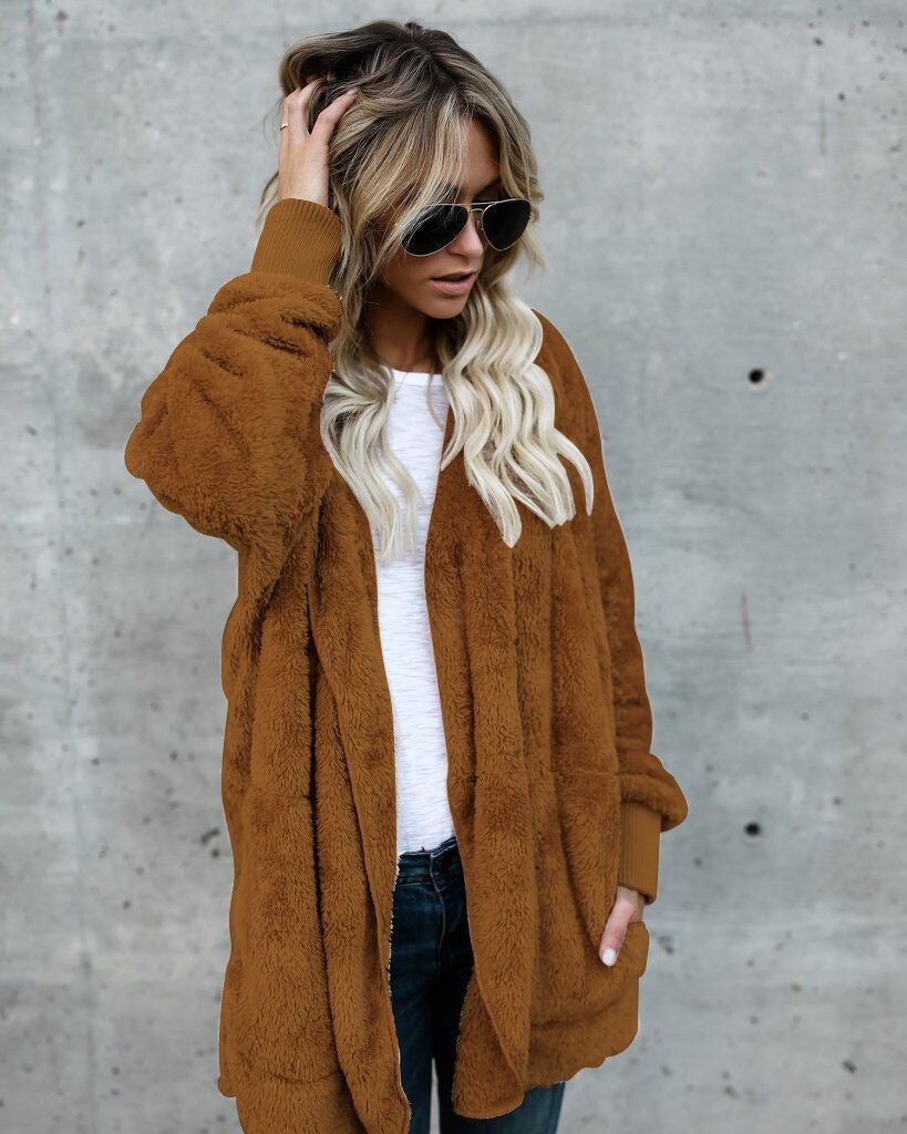 Variant image for Lång Kofta Dam Mjuk Bomull Höftlång Loose Fit-36