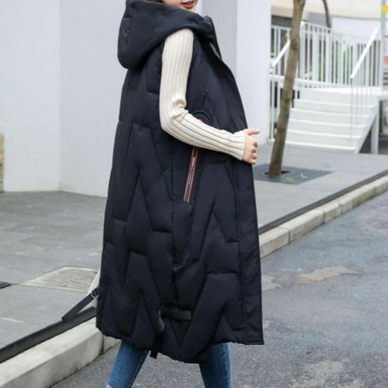 Dam Lång Väst Sportig Vattenresistent Polyester Quiltad-4