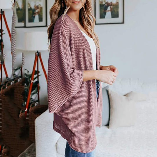 Dam Poncho Cardigan Casual Bomull Polyester-1