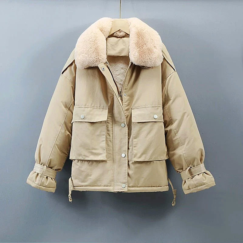 Variant image for Damjacka Parka Avslappnad Stil Hållbart Material-1