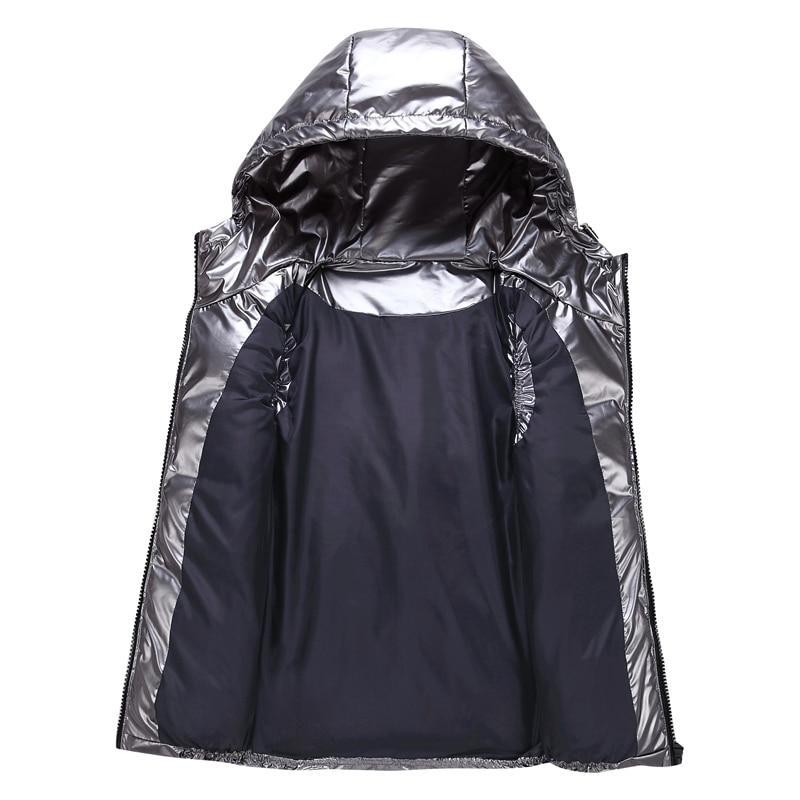 Herr Dunväst Sportig Glänsande Quiltad Polyester 4