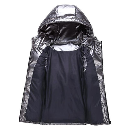 Herr Dunväst Sportig Glänsande Quiltad Polyester 4