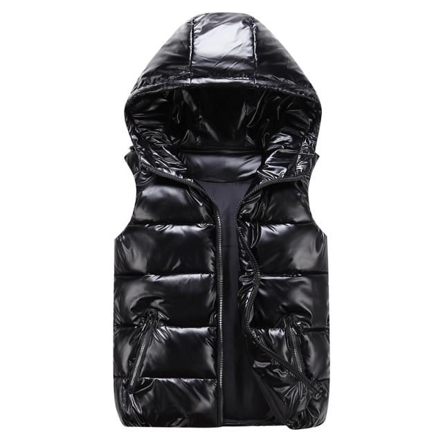 Herr Dunväst Sportig Glänsande Quiltad Polyester 6