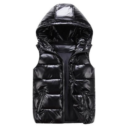 Herr Dunväst Sportig Glänsande Quiltad Polyester 6