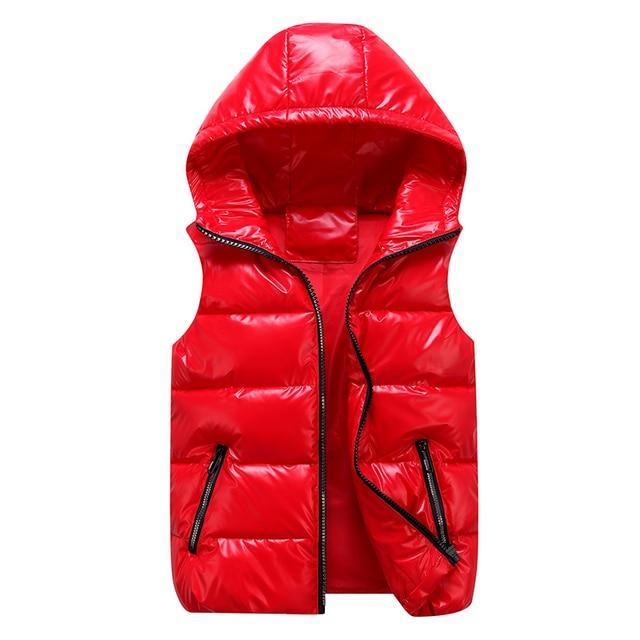 Herr Dunväst Sportig Glänsande Quiltad Polyester 8