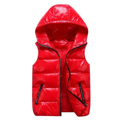 Herr Dunväst Sportig Glänsande Quiltad Polyester 8