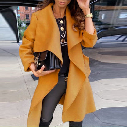 Variant image for Dam Kappa Kort Ullrock i Bomull och Polyester med Vändkrage och Fickor-6