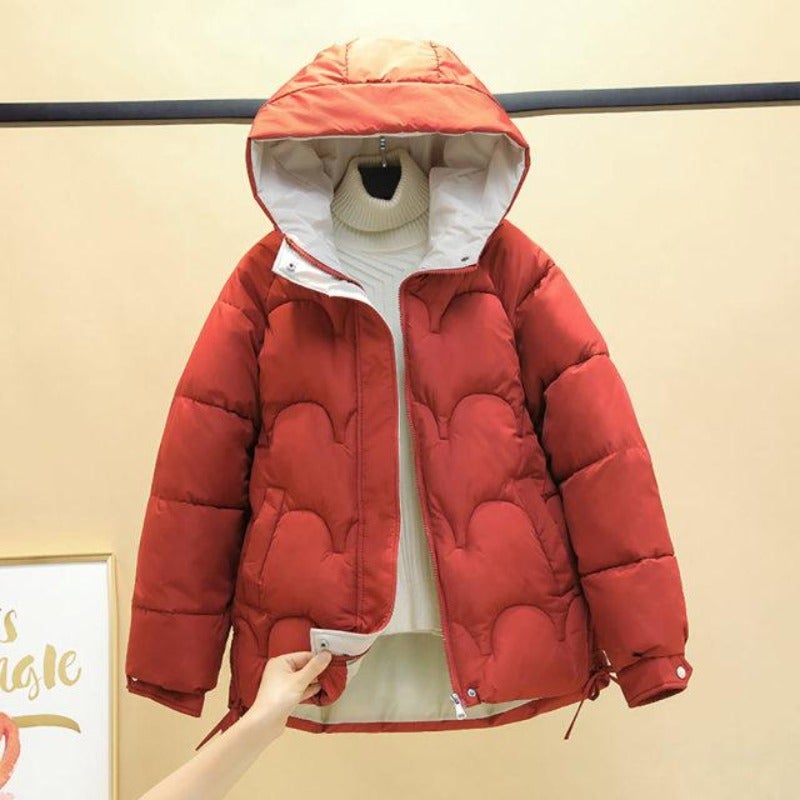 Damjacka Quiltad Bomull Polyester Elegant Höftlängd-4
