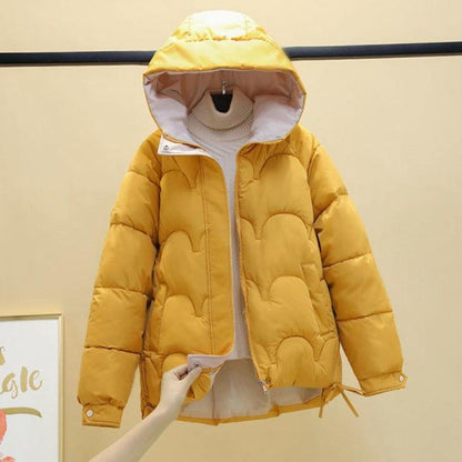 Damjacka Quiltad Bomull Polyester Elegant Höftlängd-5