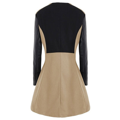 Dam Fritidsrock Två-Ton Bomull Polyester Lång Snitt-3