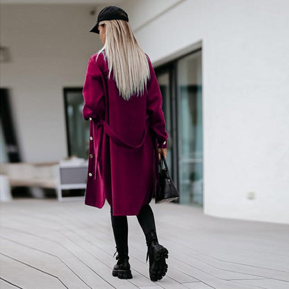 Dam Skjorta Klassisk Kort Kappa Bomull och Polyester-3