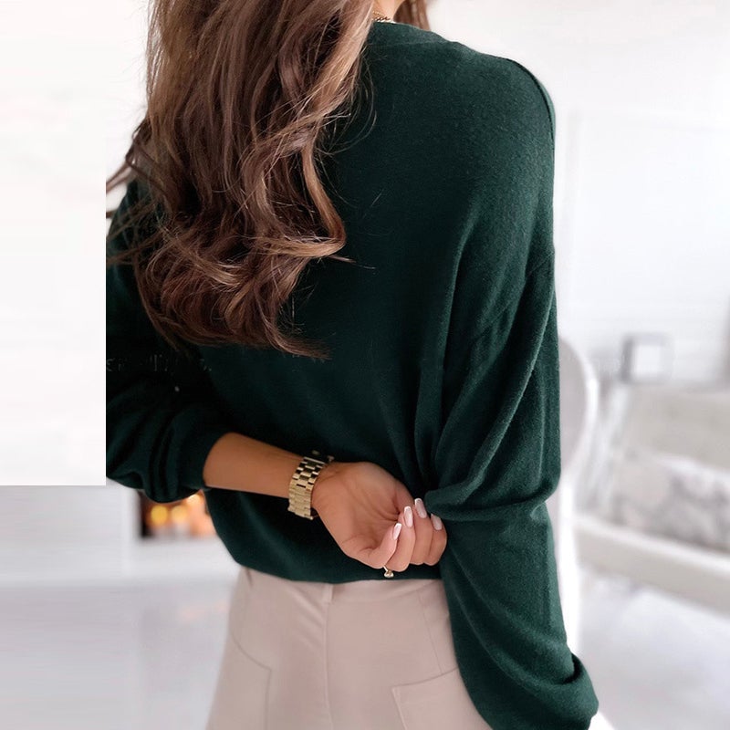 Dam Kardigan Långärmad Viskosblandning Höftlängd-2