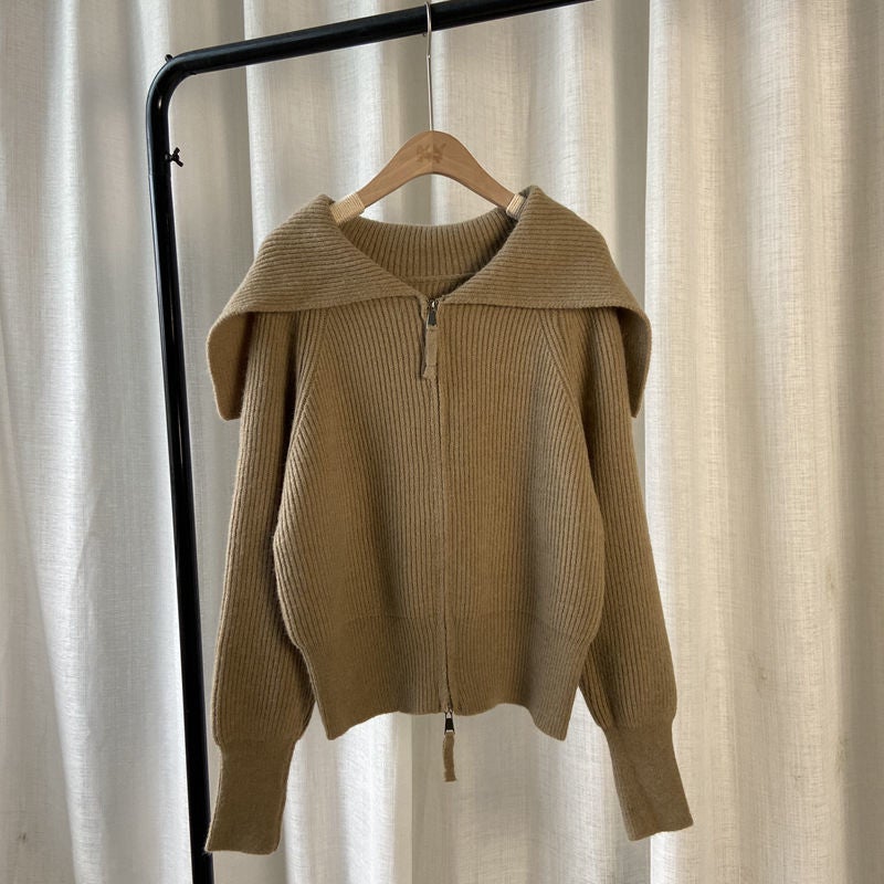 Lång Kofta Dam Överdimensionerad Krage Bomull Polyester-4